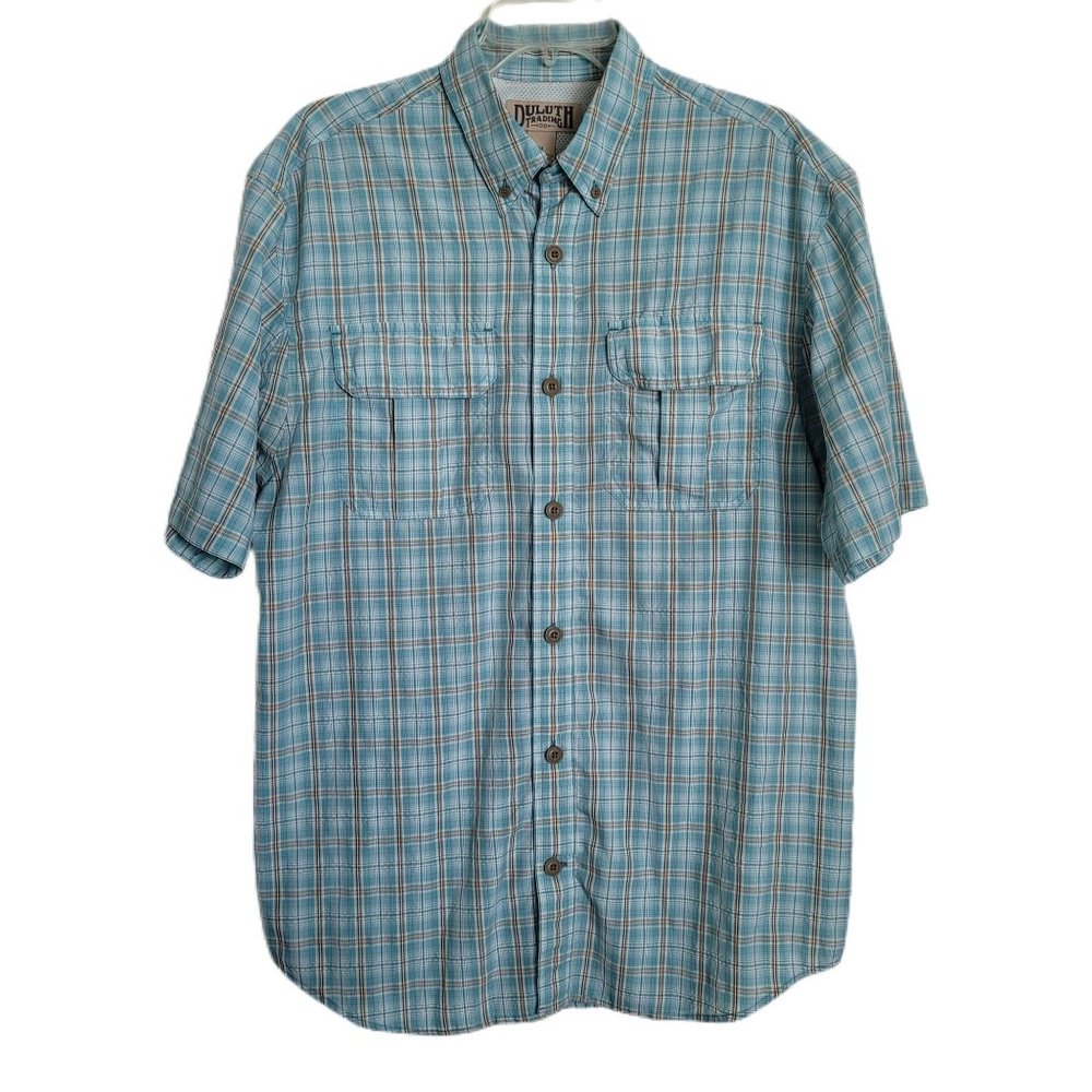 Duluth Trading Co. Multi Color Button Up Short Sleeve Shirt Men's M - Picture 1 of 9